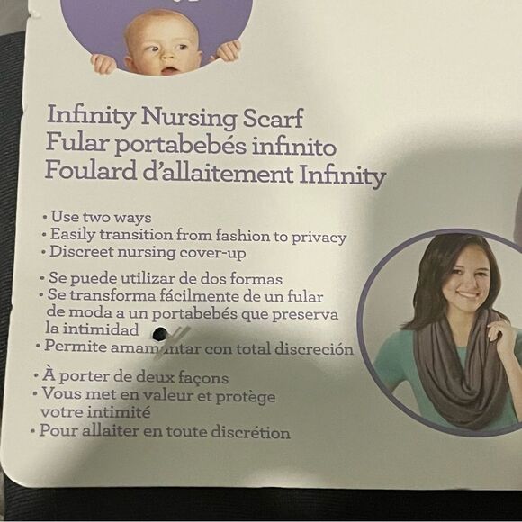 NWT Babies R Us Charcoal Grey Infinity Nursing Scarf - Picture 4 of 6